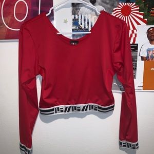 LF red crop top